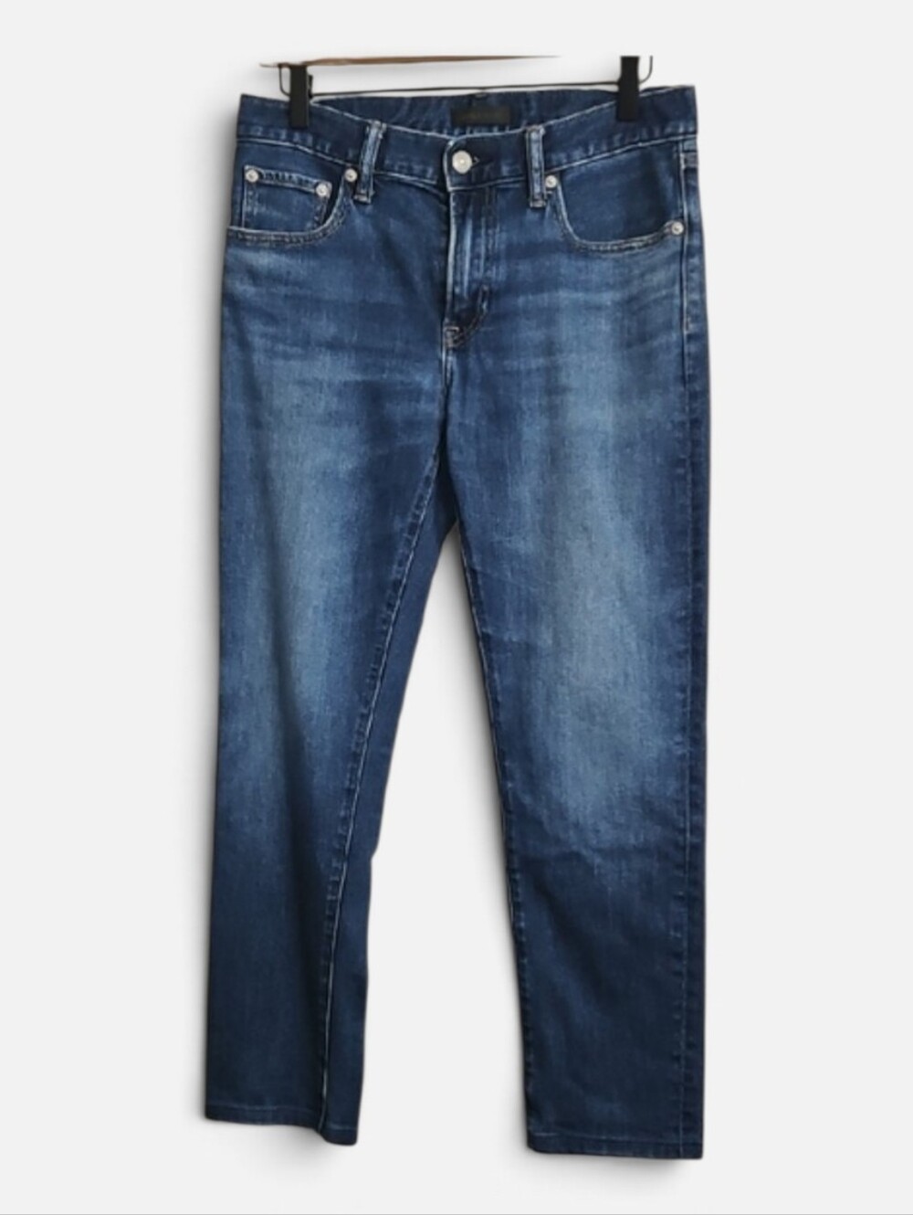 Uniqlo  Blue Denim Jeans 30x34 Slim Straight Low Rise Altered Cotton